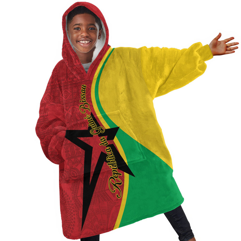Personalized Guinea-Bissau Kid Wearable Blanket Hoodie Happy Independence Day
