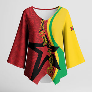 Personalized Guinea-Bissau Kimono Sleeve Blouse Happy Independence Day