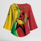 Personalized Guinea-Bissau Kimono Sleeve Blouse Happy Independence Day