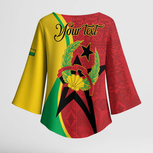 Personalized Guinea-Bissau Kimono Sleeve Blouse Happy Independence Day