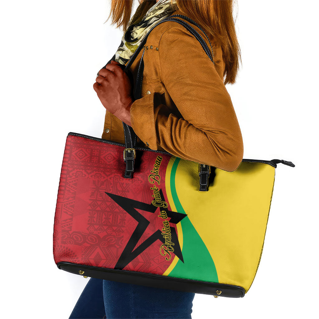 Guinea-Bissau Leather Tote Bag Happy Independence Day