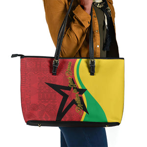Guinea-Bissau Leather Tote Bag Happy Independence Day