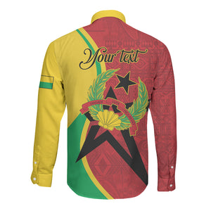 Personalized Guinea-Bissau Long Sleeve Button Shirt Happy Independence Day