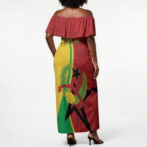 Personalized Guinea-Bissau Off Shoulder Maxi Dress Happy Independence Day