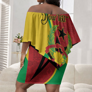 Personalized Guinea-Bissau Off Shoulder Short Dress Happy Independence Day