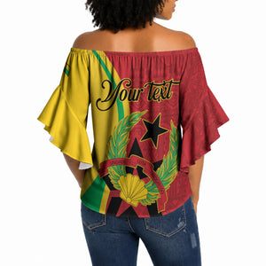 Personalized Guinea-Bissau Off Shoulder Wrap Waist Top Happy Independence Day