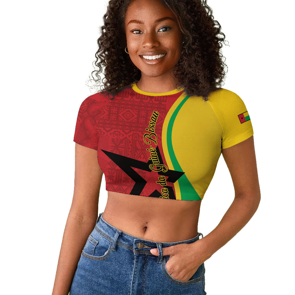 Personalized Guinea-Bissau Raglan Cropped T shirt Happy Independence Day