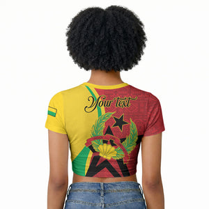 Personalized Guinea-Bissau Raglan Cropped T shirt Happy Independence Day