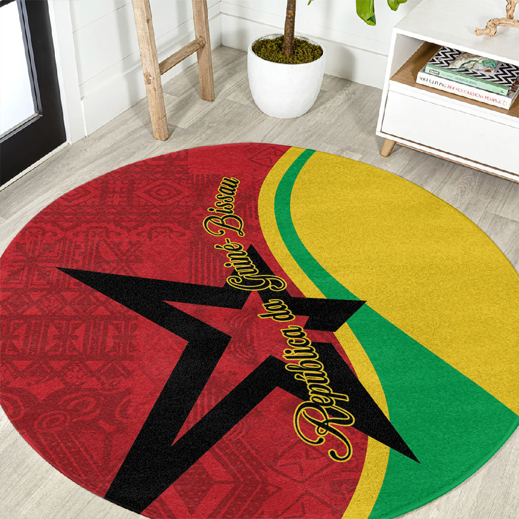 Guinea-Bissau Round Carpet Happy Independence Day