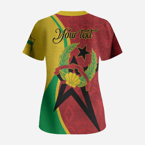 Personalized Guinea-Bissau Scrub Top Happy Independence Day