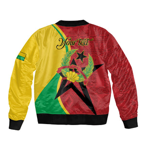 Personalized Guinea-Bissau Sleeve Zip Bomber Jacket Happy Independence Day