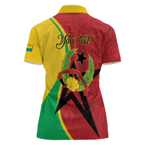 Personalized Guinea-Bissau Women Polo Shirt Happy Independence Day