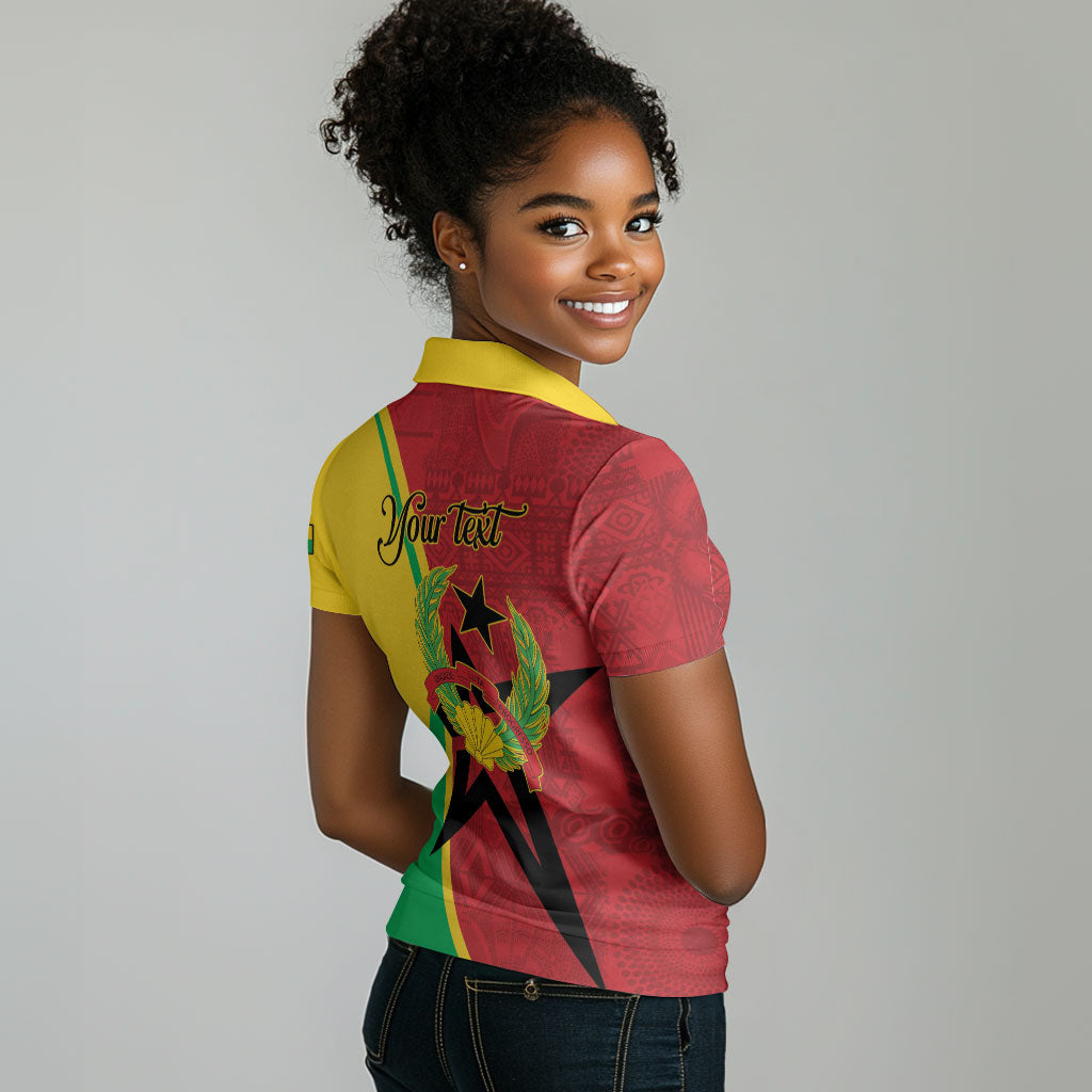 Personalized Guinea-Bissau Women Polo Shirt Happy Independence Day
