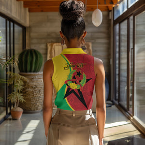 Personalized Guinea-Bissau Women Sleeveless Polo Shirt Happy Independence Day