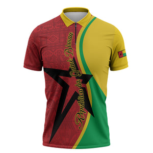 Personalized Guinea-Bissau Zipper Polo Shirt Happy Independence Day