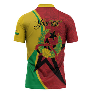 Personalized Guinea-Bissau Zipper Polo Shirt Happy Independence Day