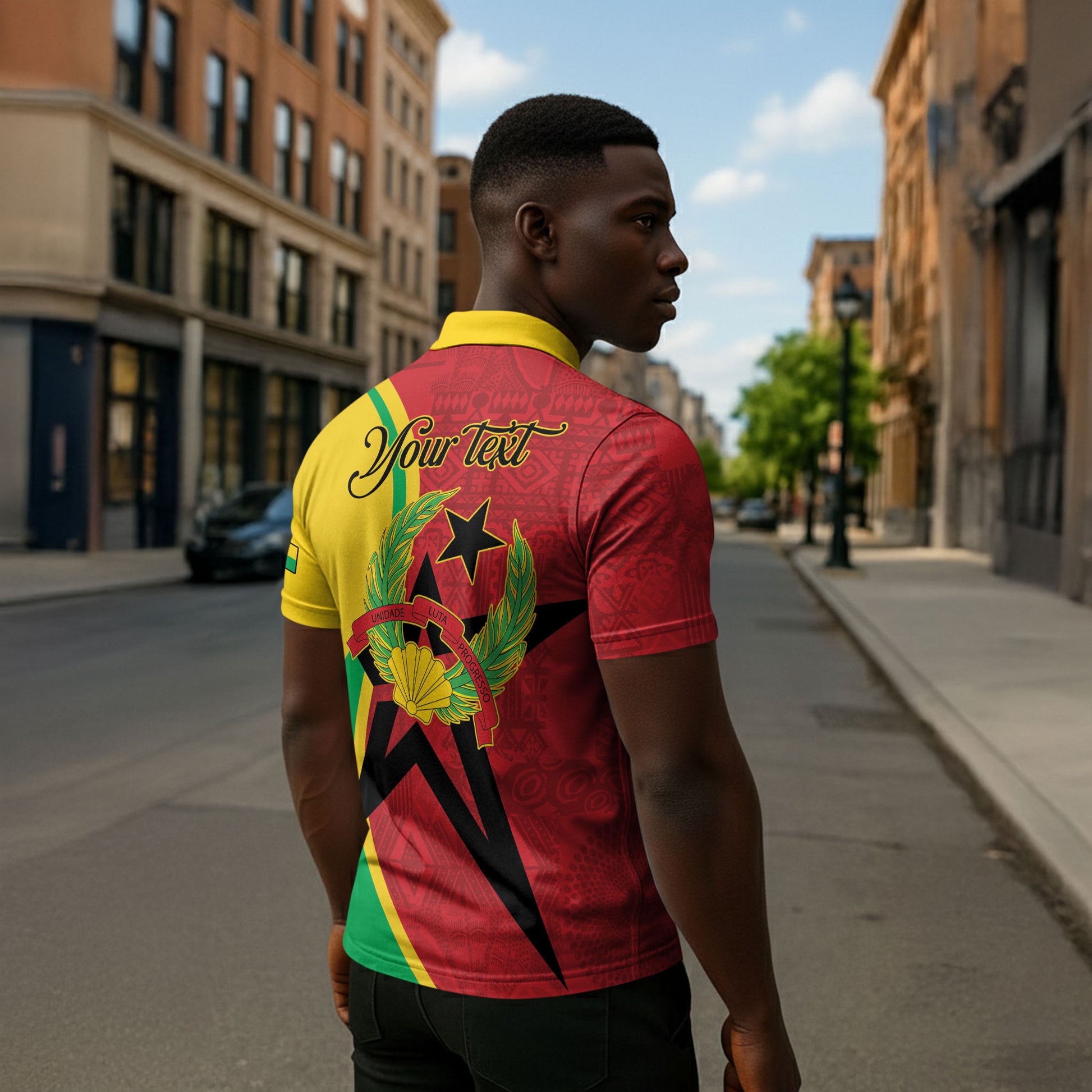 Personalized Guinea-Bissau Zipper Polo Shirt Happy Independence Day