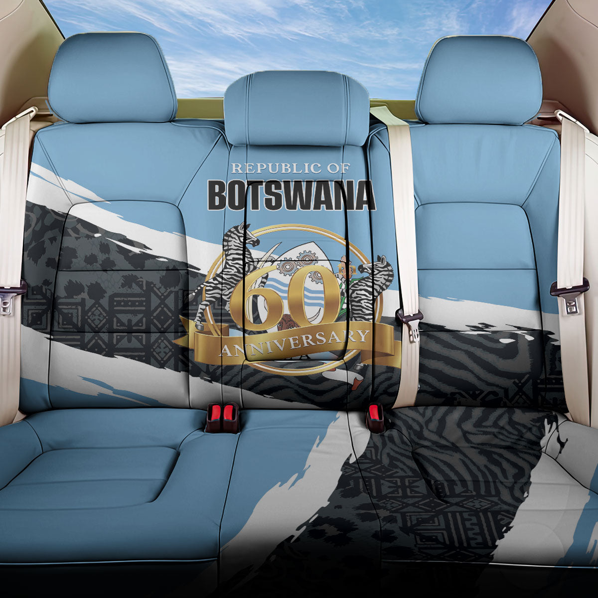 Botswana 2026 Back Car Seat Cover 60th Anniversary