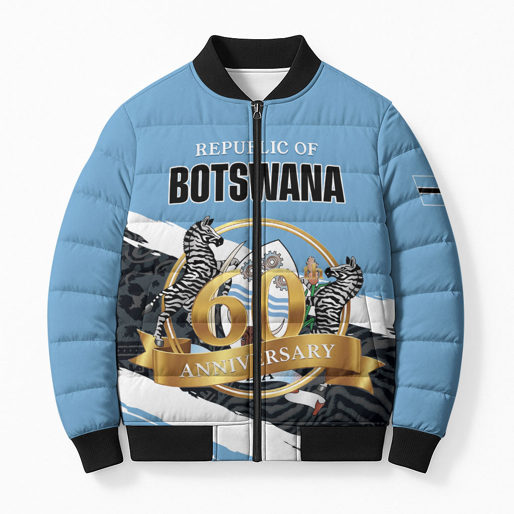 Personalized Botswana 2026 Bomber Puffer Jacket 60th Anniversary