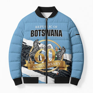 Personalized Botswana 2026 Bomber Puffer Jacket 60th Anniversary