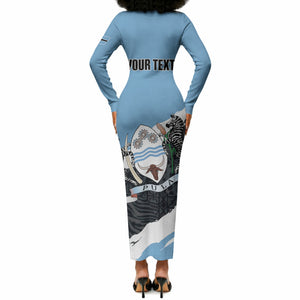 Personalized Botswana 2026 Long Sleeve Bodycon Dress 60th Anniversary