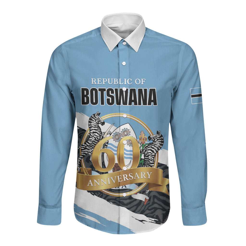 Personalized Botswana 2026 Long Sleeve Button Shirt 60th Anniversary