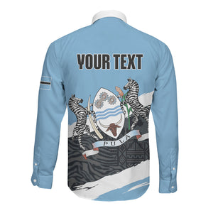 Personalized Botswana 2026 Long Sleeve Button Shirt 60th Anniversary