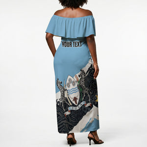 Personalized Botswana 2026 Off Shoulder Maxi Dress 60th Anniversary