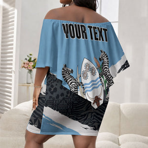 Personalized Botswana 2026 Off Shoulder Short Dress 60th Anniversary