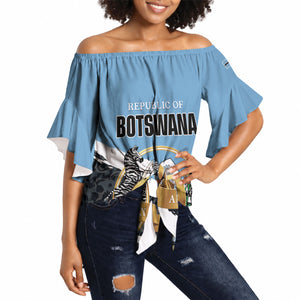 Personalized Botswana 2026 Off Shoulder Wrap Waist Top 60th Anniversary