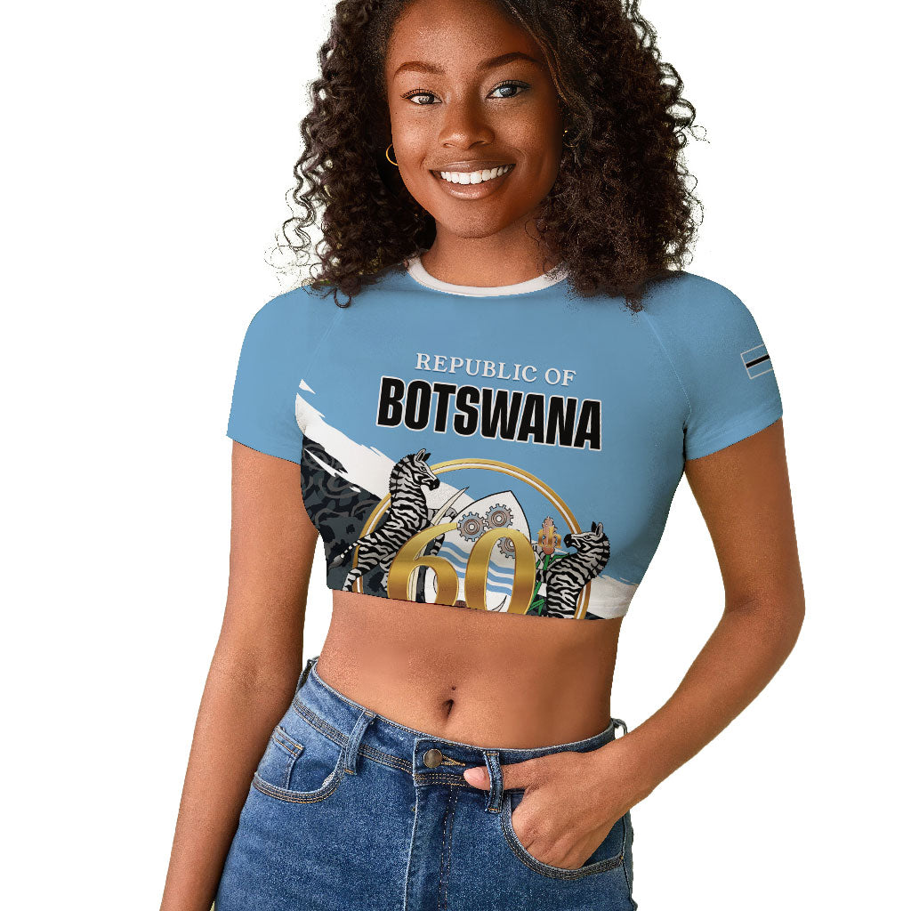 Personalized Botswana 2026 Raglan Cropped T shirt 60th Anniversary