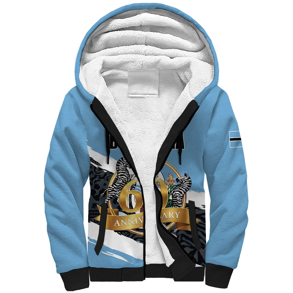 Personalized Botswana 2026 Sherpa Hoodie 60th Anniversary