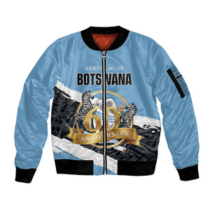 Personalized Botswana 2026 Sleeve Zip Bomber Jacket 60th Anniversary
