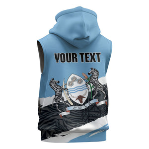 Personalized Botswana 2026 Sleeveless Zip Hoodie 60th Anniversary