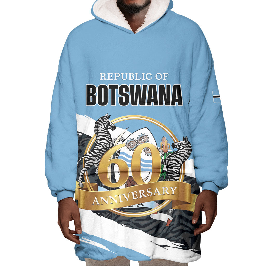 Personalized Botswana 2026 Wearable Blanket Hoodie 60th Anniversary