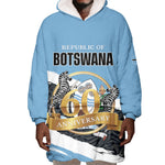 Personalized Botswana 2026 Wearable Blanket Hoodie 60th Anniversary