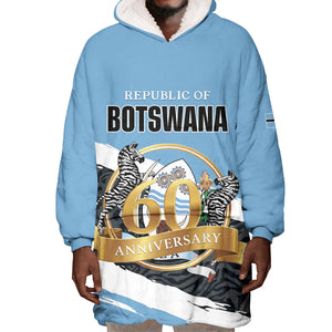 Personalized Botswana 2026 Wearable Blanket Hoodie 60th Anniversary