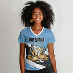 Personalized Botswana 2026 Women V-Neck T-Shirt 60th Anniversary