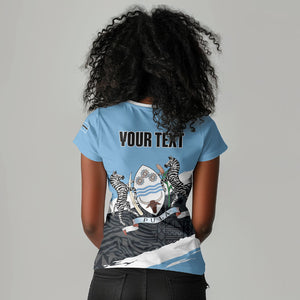 Personalized Botswana 2026 Women V-Neck T-Shirt 60th Anniversary