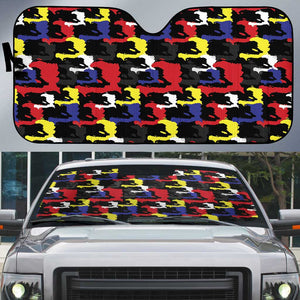 Haiti Map Camouflage Colorful Auto Sun Shade - African Pride