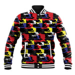 Haiti Map Camouflage Colorful Baseball Jacket - African Pride