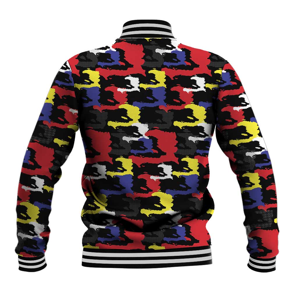 Haiti Map Camouflage Colorful Baseball Jacket - African Pride