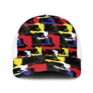 Haiti Map Camouflage Colorful Baseball Net Cap - African Pride