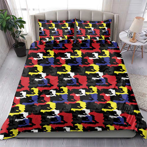 Haiti Map Camouflage Colorful Bedding Set - African Pride