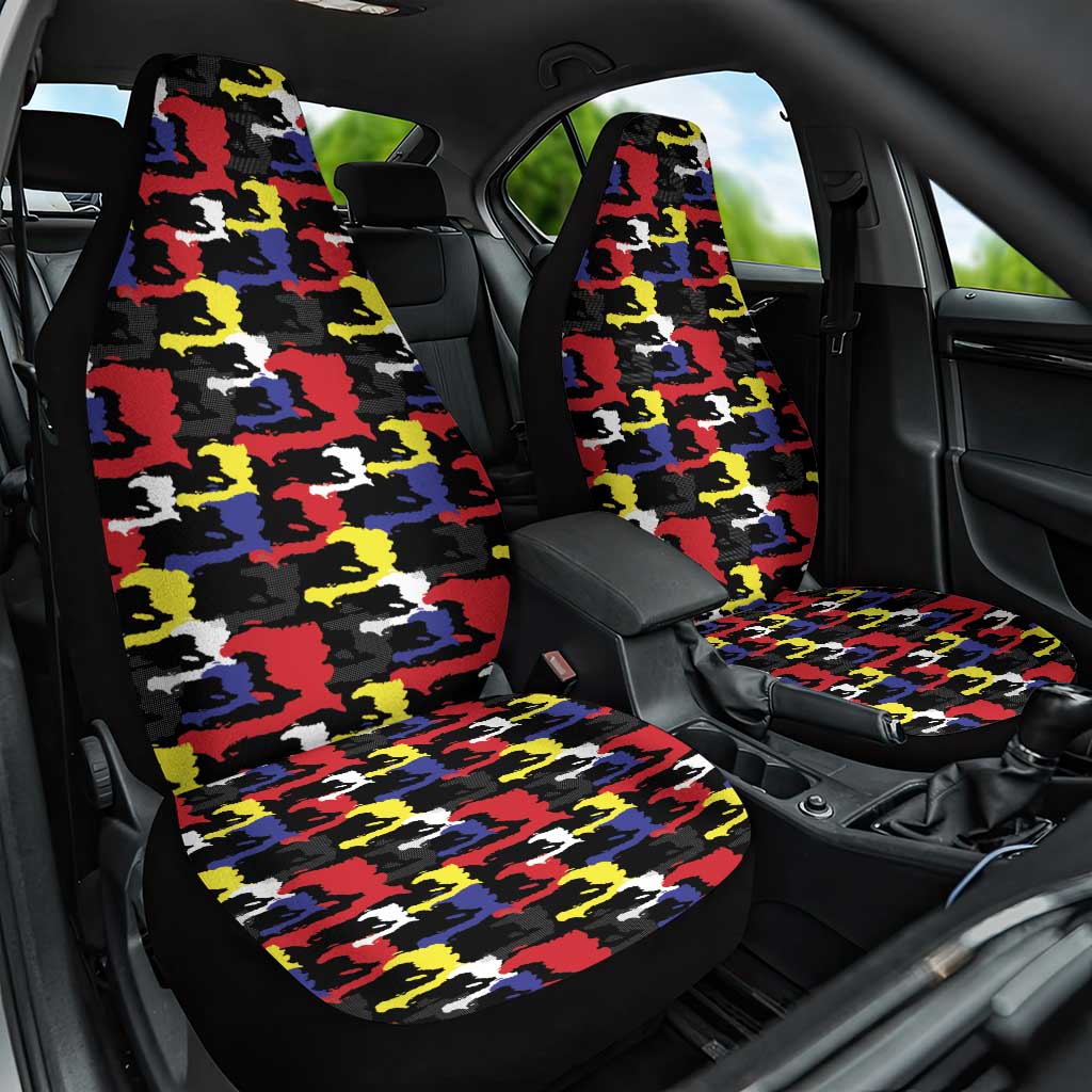 Haiti Map Camouflage Colorful Car Seat Cover - African Pride