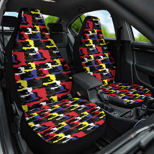 Haiti Map Camouflage Colorful Car Seat Cover - African Pride