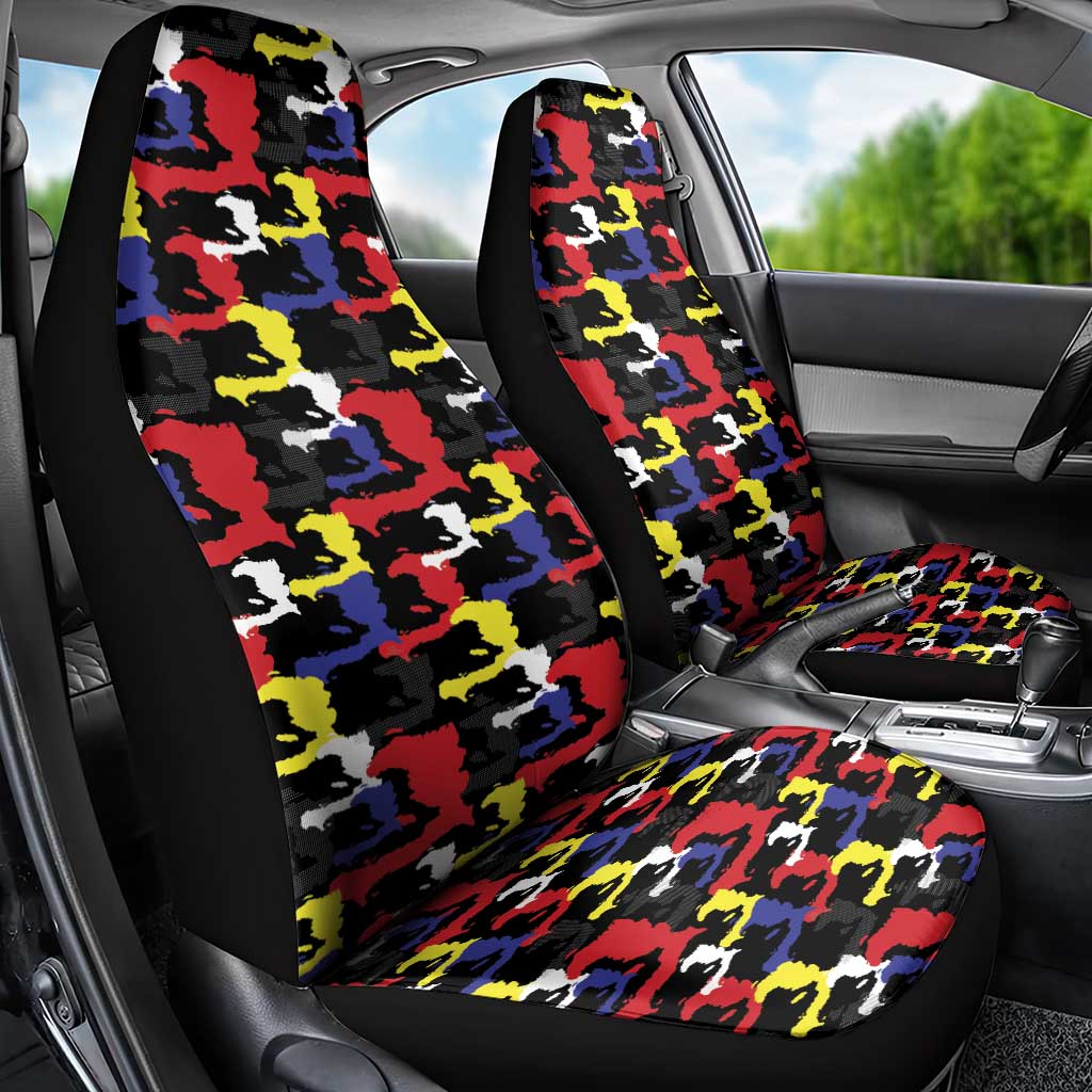 Haiti Map Camouflage Colorful Car Seat Cover - African Pride