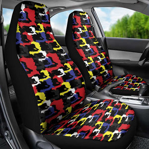 Haiti Map Camouflage Colorful Car Seat Cover - African Pride