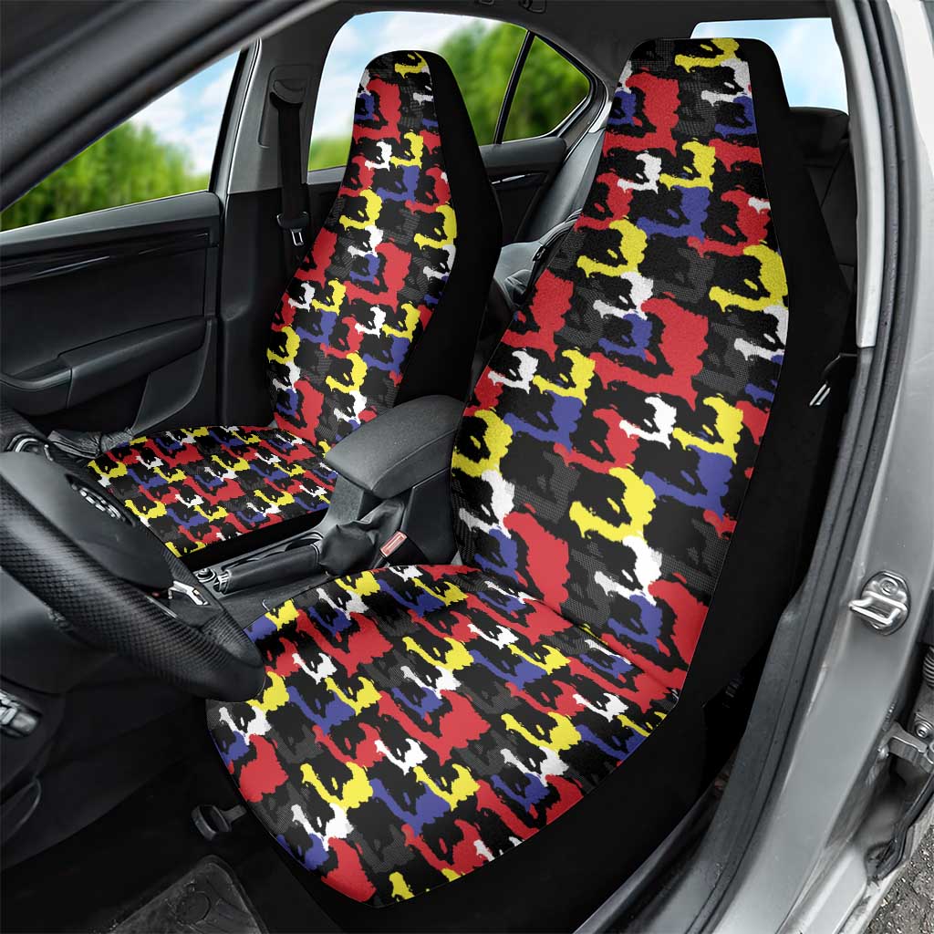 Haiti Map Camouflage Colorful Car Seat Cover - African Pride