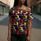 Haiti Map Camouflage Colorful Cross Shoulder Shirt - African Pride